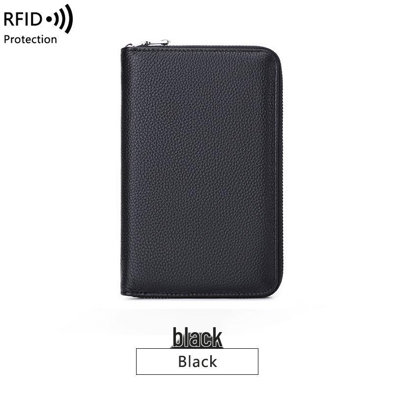 Японский многофункциональный держатель для паспорта и сберкнижки из натуральной кожи с молнией