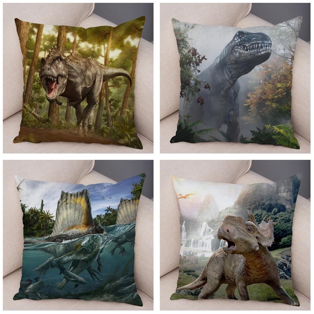 Car Sofa Home Pillowcase Jurassic Dinosaur Cushion Cover Decorative Wildlife Print
