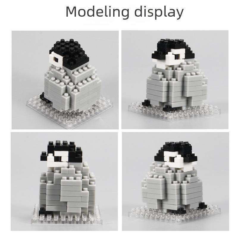 Строительные блоки животных JIKER: Лев, Тигр, Панда, Пингвин - развивающие игрушки для детей с микрочастицами