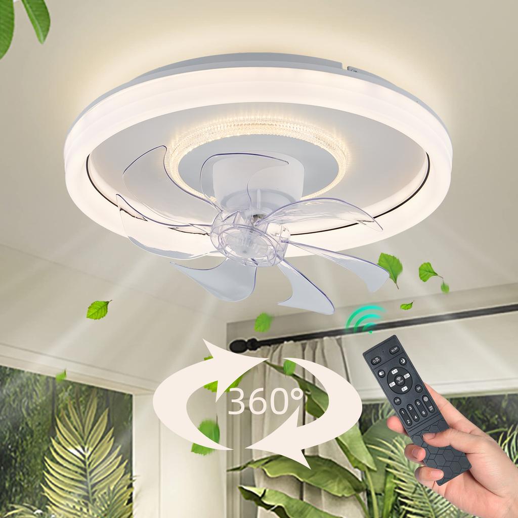 IRALAN Modern Ceiling Fan with Light Living Room Lights Decoration Home 360° Silent with Remote Control Ceiling Led Light Fan