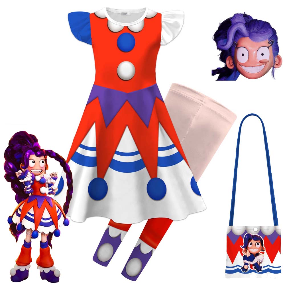 New Play Time Lily Cosplay Costume for Girls Funny Game Bobi 5 Dress Up Set Halloween Carnival Fancy Dress Outfit for Kids