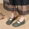 Fashion Leisure Women's Shoes Round Toe Retro Soft Sole Summer New One Line Buckle Fashion Mom Single Shoes Women's Flat Shoes