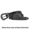 Mei Women's European and American feng shui diamond leather belt, handmade diamond-encrusted fashionabl