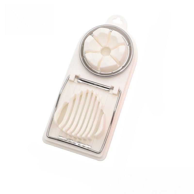 2 в 1 Яйцерезка Многофункциональная Нержавеющая сталь Яйцерезка Бытовая Колбаса Консервированное яйцо Резак Артефакт Кухонные гаджеты