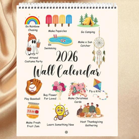 Настенный календарь 2026 Янв. 2026 - Дек.2026 Вертикальный 12-месячный календарь для планирования встреч, организации дома и офиса