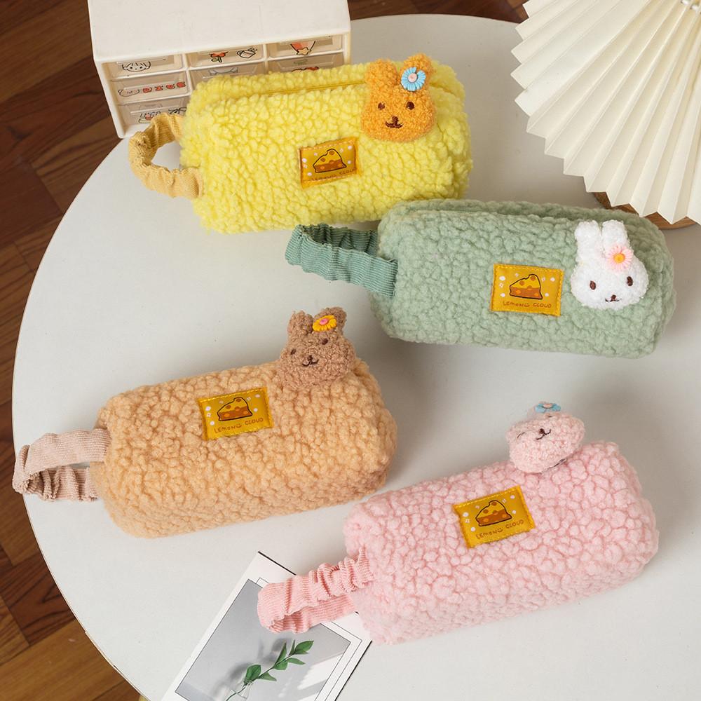 Rabbit Plush Cartoon Pencil Case With Large Storage For Students School Gift