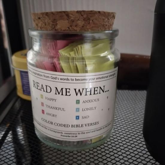 Bible Verse Jar Read Me When Bible Verses Jar Daily Prayer Hope Jar with 90 Verses Christian Gifts for Women Men