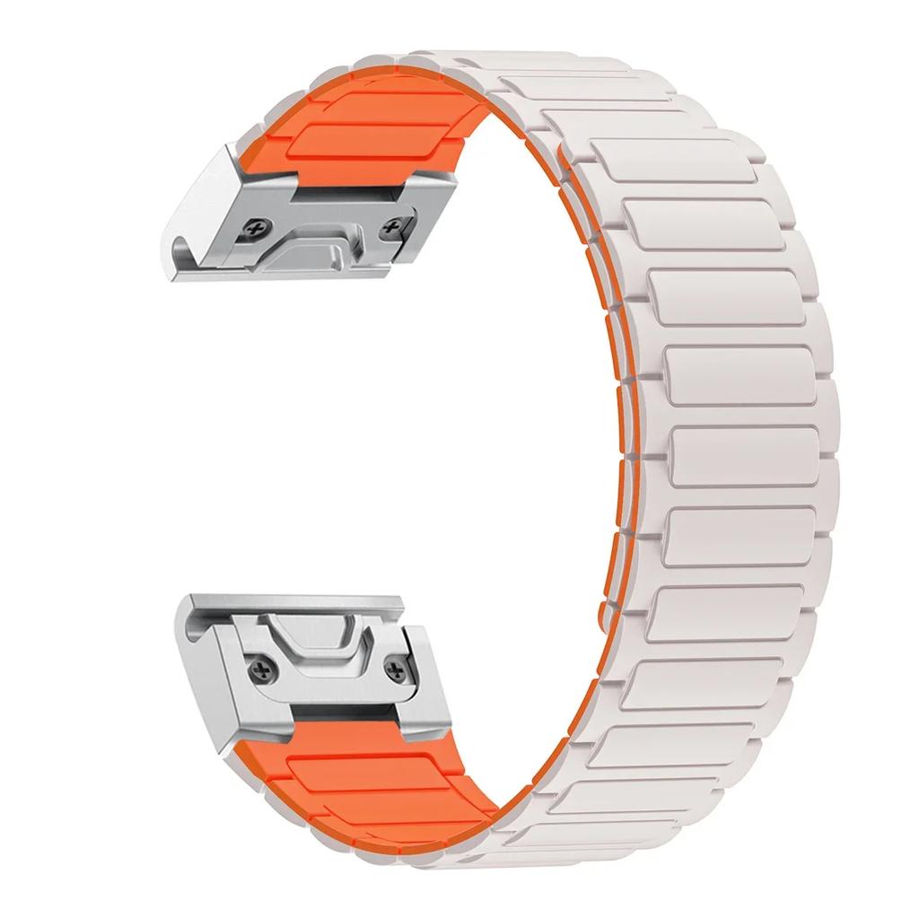 26-мм магнитный силиконовый ремешок для Garmin Band Fenix 8 51MM 7X 7 Pro Fenix 6X 5X 5Plus Tactix 7 Enduro 3 Петля descent mk1 Браслет