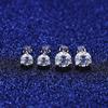 S925 Sterling Silver Round Anniversary Stud Earrings 0.5CT/1CT Trendy Style Moissanite Earrings For Women Couple Gift