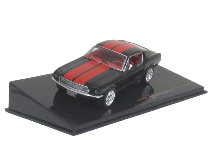 IXO Scale Ford Mustang Fastback Custom 1967 Finished Model 1/43 Black/Red
