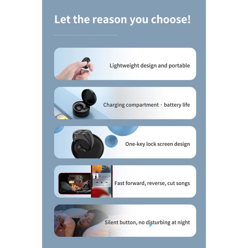 Remote Control Ring Bluetooth-compatible Photo Turning Page Controller Tiktok Wireless Mobile Selfie