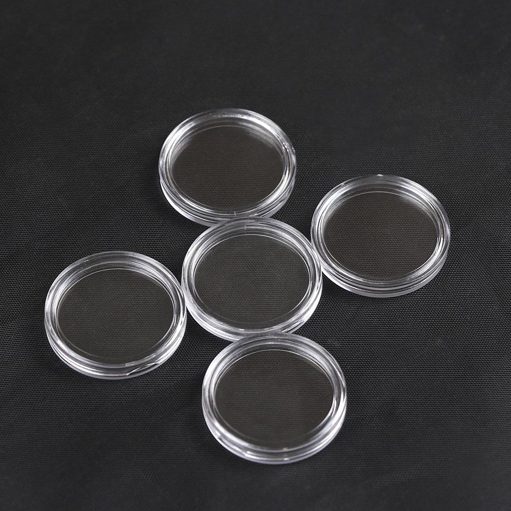 10 шт., 25 мм, прозрачные круглые футляры для хранения монет, коробки для хранения капсул, держатель