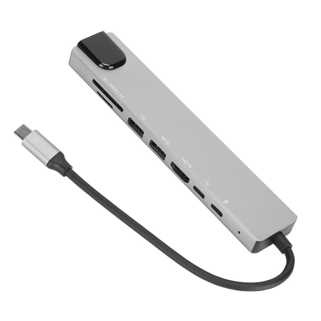 8 In 1 Hub 87W 4K HD High Resolution Fast Charging 5Gbps 2 USB SD TF RJ45 Type C USB C Docking