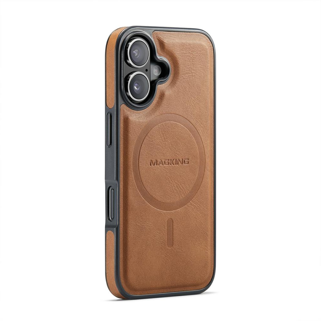 Серия MAGKING K1 Магнитный чехол для iPhone 17 PC+TPU+Кожа PU Чехол для телефона