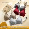 Brushed Seamless 3D Push-Up Bra for Small Chest - Anti-Sagging, Comfortable Striped Design