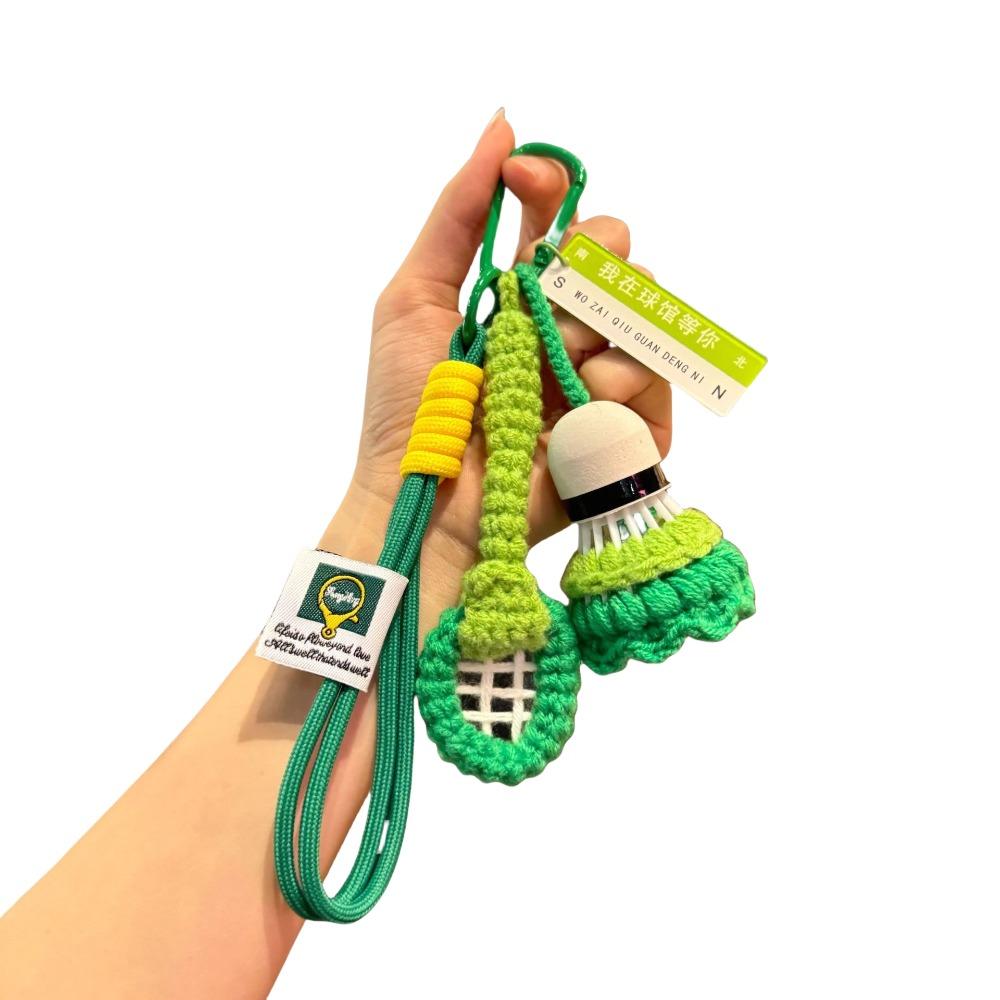 Мини Крючок Брелок для Бадминтона Яркий Цвет Брелок для Ключей Машины Вязаный Подвеска Бадминтон Декор для Рюкзака