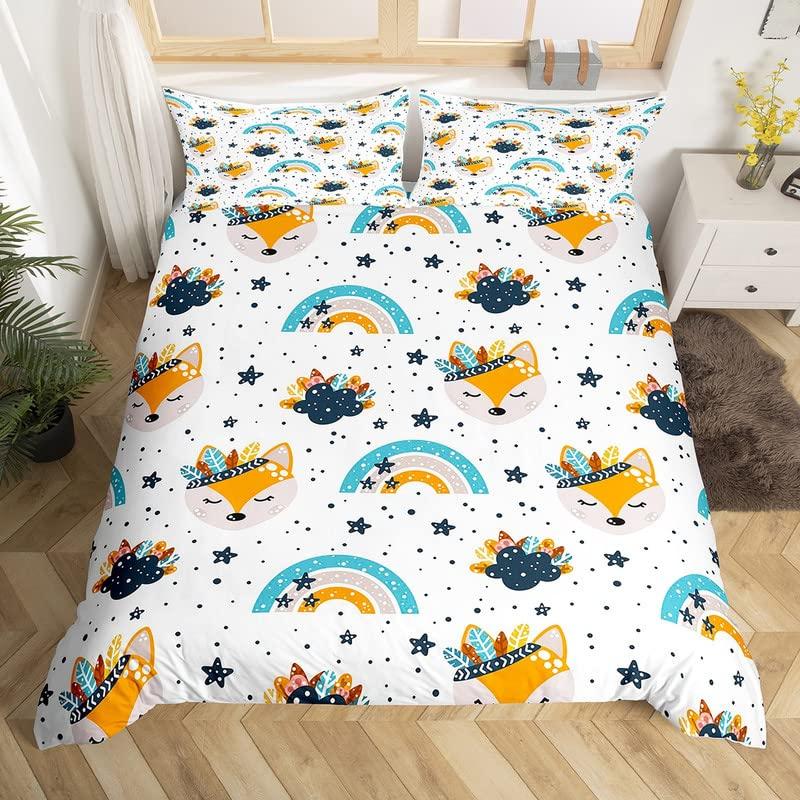 Мультяшный аксолотль Комплект пододеяльника King/Queen Size Детский Для девочек Мальчиков Милый Радужный Морская дикая природа Животное Рептилия Комплект постельного белья