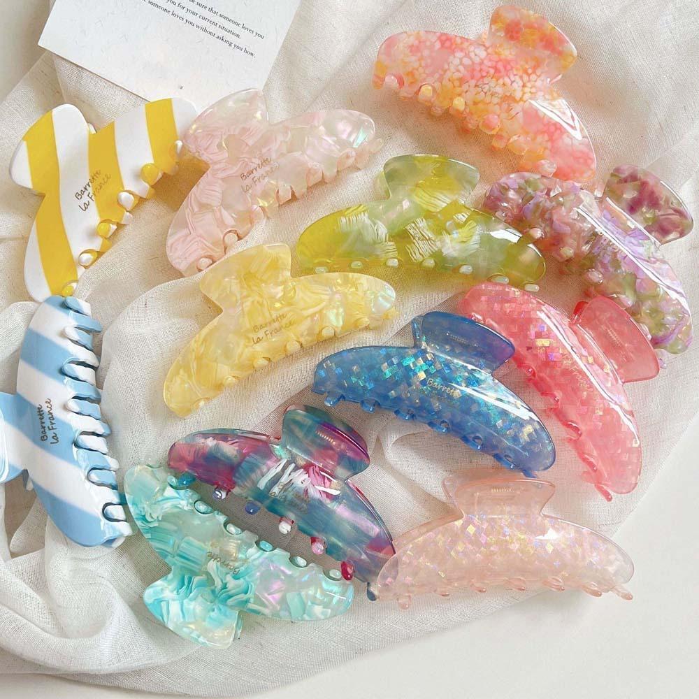 Acrylic Acetic Acid Hair Claw Elegant Women Hair Accessories Fashion Gradient Shark Clip Gifts