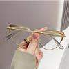 New Cat Eye Glasses Pink Frame Metal Anti Blue Light Flat Glasses Plain Brand Design Retro Myopia Women Computer Eyewear