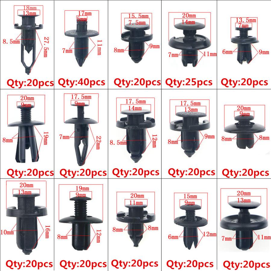 325pcs Fastener Mud Flaps Bumper Fender Push Clips Plastic Rivet Fender Liner