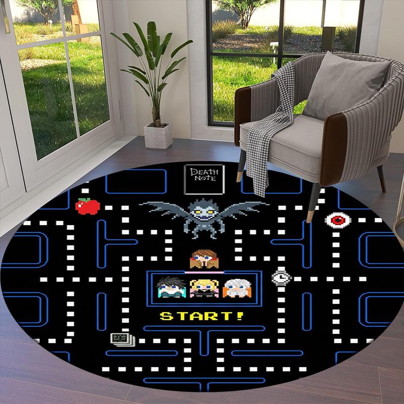 Death Note Round Area Rug Carpet Rug For Living Room Bedroom Sofa Playroom Decor Nonslip Floor Mat