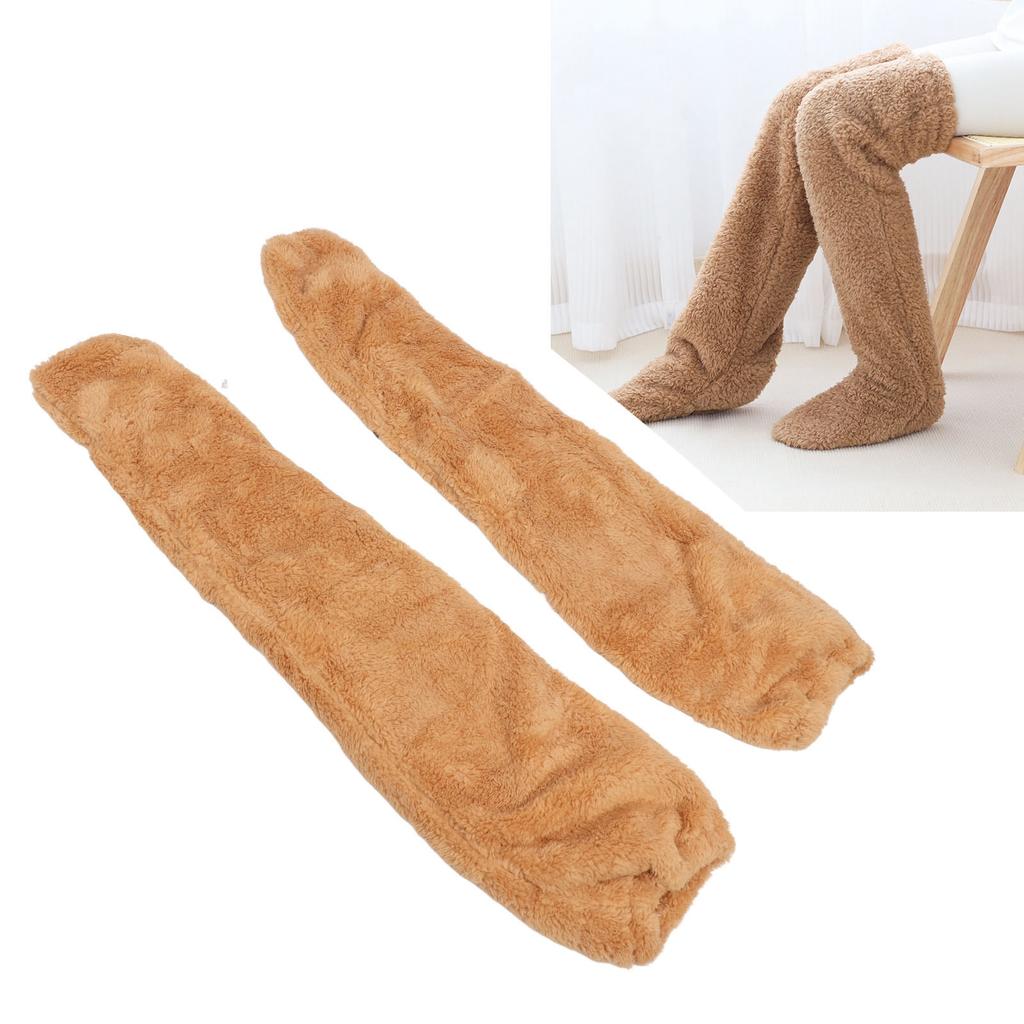 Зимние пушистые носки выше колена для дома, мягкие, толстые, дышащие, плюшевые чулки, гетры