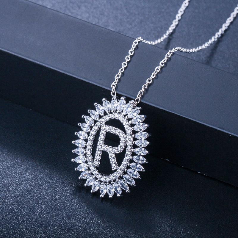 D0037 Ожерелье с буквой, Высококачественный циркон 3A, Персонализированная подвеска, Несколько вариантов.