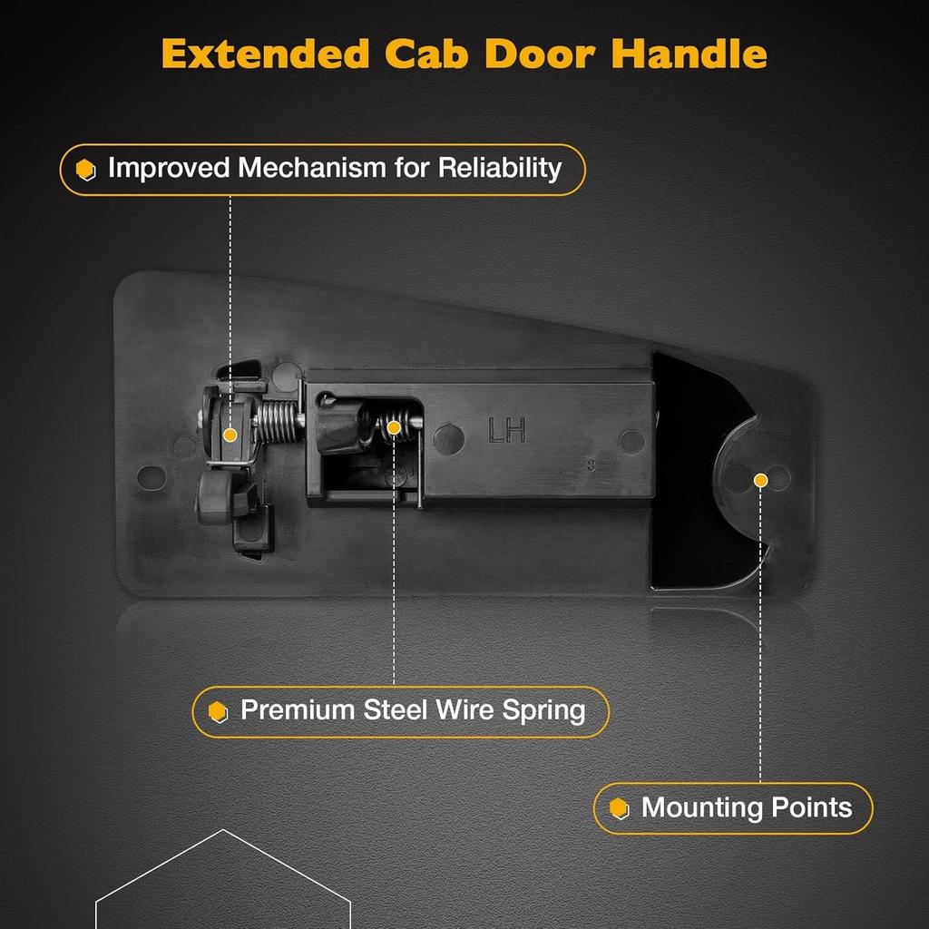 Extended Cab Door Handle Rear Left Driver And Right Passgenger Side | For 1999-2007 Chevy Silverado GMC Sierra 1500 2500 3500 | Replaces# 15758171,