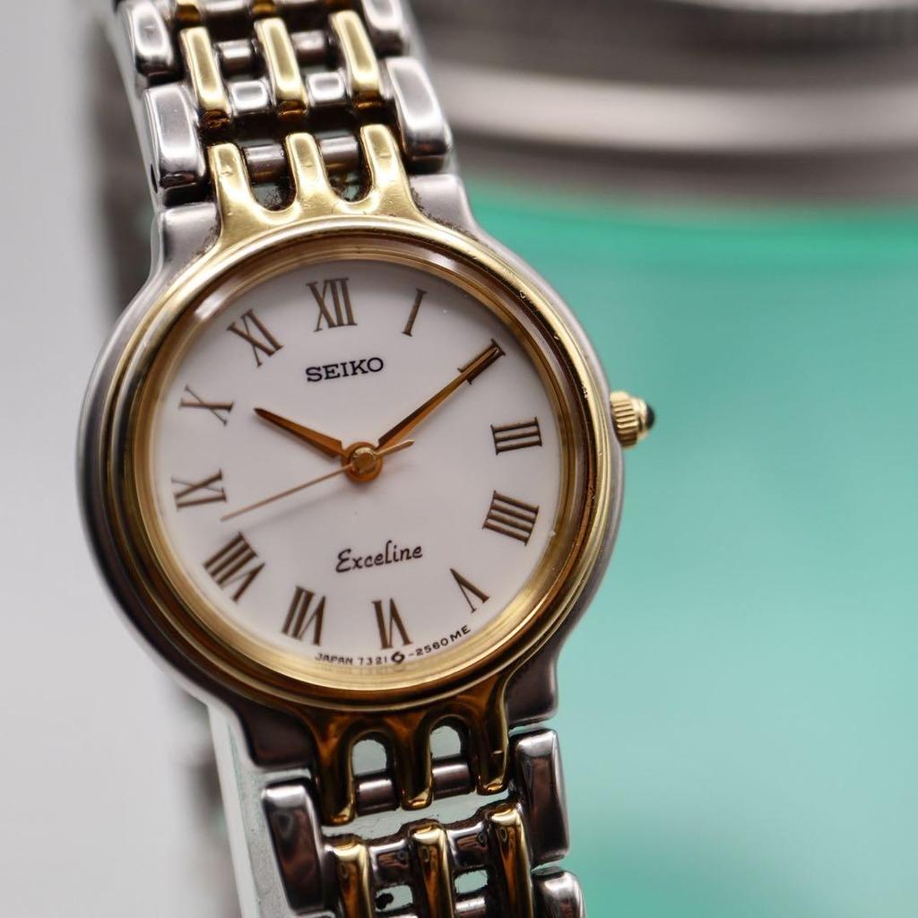 [Б/У] ЧАСЫ SEIKO Exceline Римские Серебристые и Золотистые 1302
