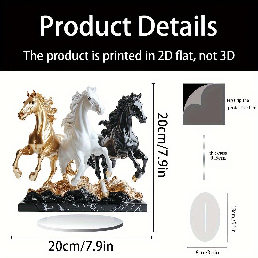 Элегантная хрустальная лошадь в богемном стиле, плоский акрил 2D, украшение для домашнего стола, подходит для гостиной, офиса, вечеринки, Рождества, Хэллоуина