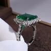 Huitan Big Green Cubic Zirconia Женские кольца для свадьбы, помолвки, великолепные аксессуары для пальцев, подарок на годовщину, модные украшения