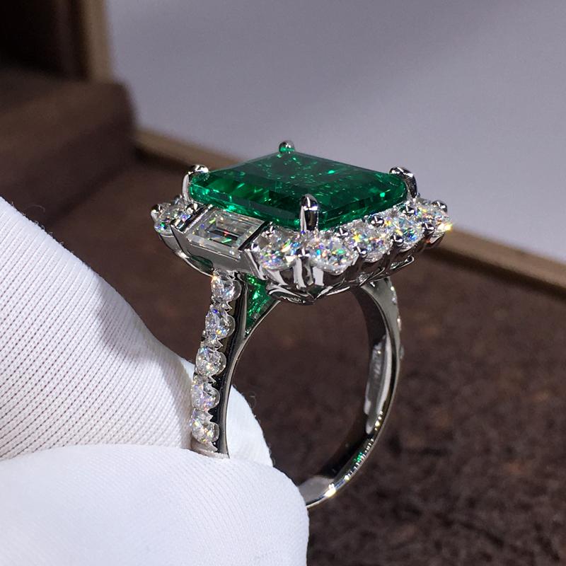 Huitan Big Green Cubic Zirconia Женские кольца для свадьбы, помолвки, великолепные аксессуары для пальцев, подарок на годовщину, модные украшения