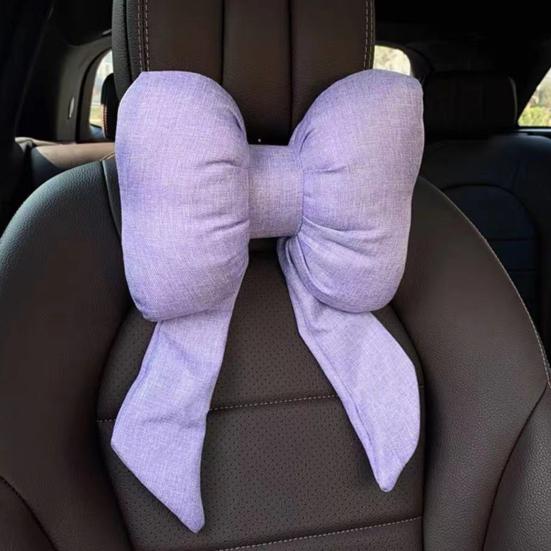 Car Headrest Pillow Vehicle Neck Pillow with Adjustable Strap Easy To Install Ergonomic Bow Neck Support Cushion Waist Pillow