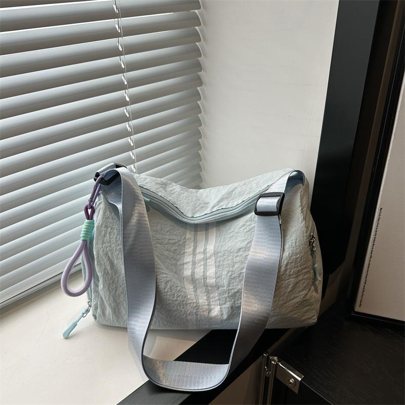 Ins Trendy Toast Casual Messenger Bag Sports Fashion Short Trip Pillow Bag Lightweight Striped Shoulder Bag