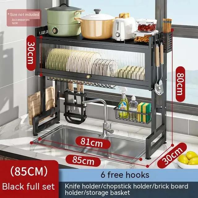 Сушилка для сушки посуды над раковиной 3-х уровневая полка для посуды над раковиной для аккуратной полки для кухонной мойки Организованная компактная полка для посуды