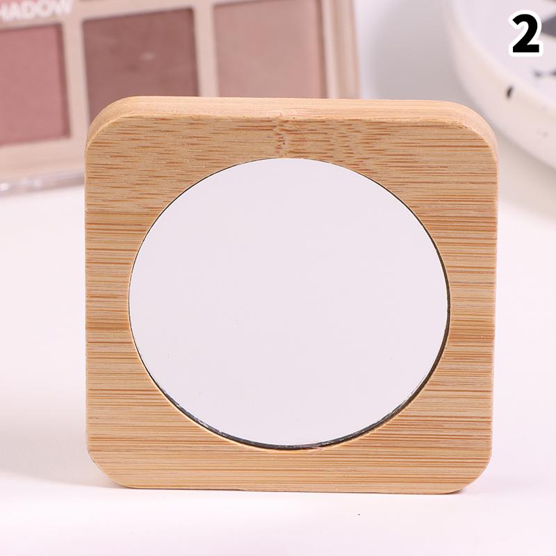 Шт. Простое деревянное переносное зеркало, мини-маленькое зеркало для макияжа, женское ручное зеркало для макияжа, маленькие круглые зеркала