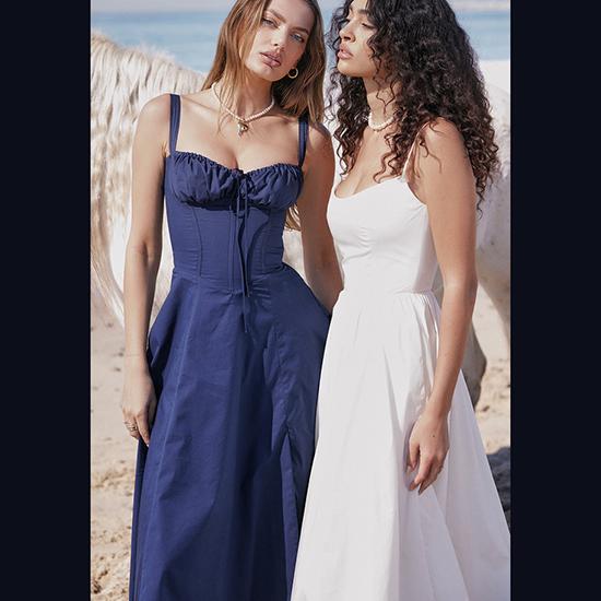 Summer Temperament, Solid Color, Fashionable, High-quality Suspender Dress, Medium Length Dress for Women