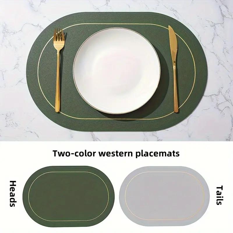 1/4/6pcs,PU Placemats,Dining Table Waterproof Non-Slip Table Mat,Heat Insulation Leather Place Mats Set,Nordic Style Cup Mat