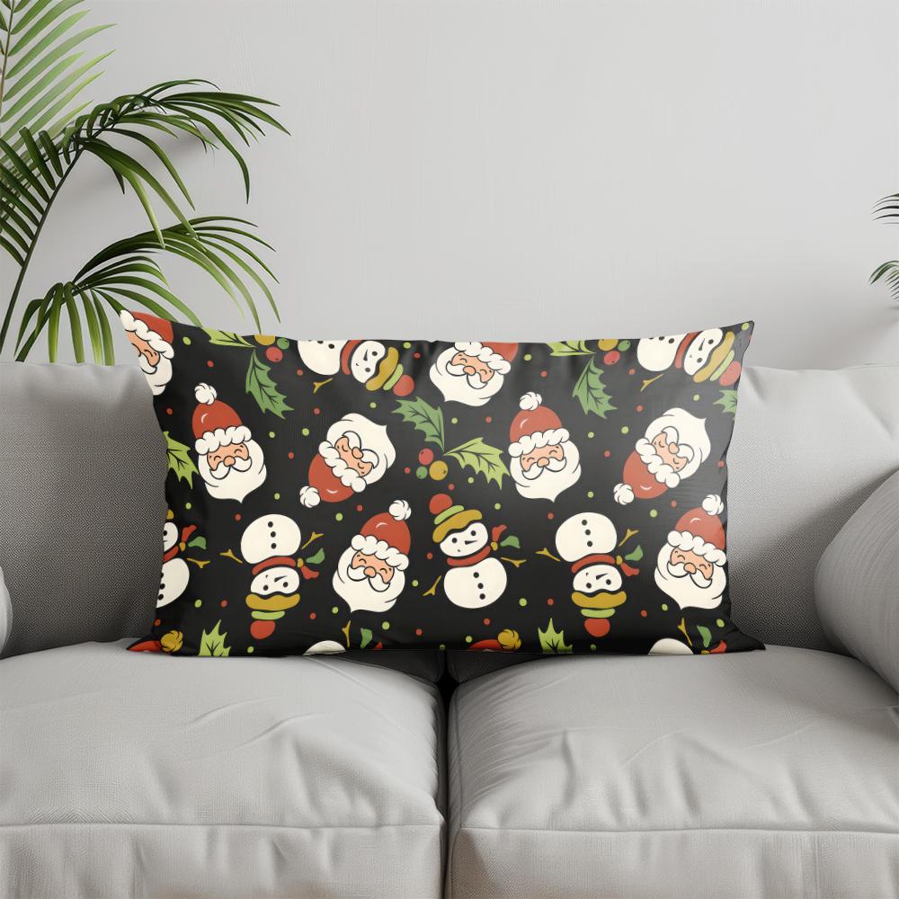 Домашний Декор Рождественские Елки и Снежинки Подушка Подходит для Дивана Спальни Автомобиля Наволочка Подушка Прямоугольная Подушка для Спины