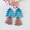 DIY Милые Рождественские Серьги-Елочки Силиконовая Форма Серьги-Капли Пусеты Подвески Форма для Заливки УФ-Кристальная Смола Эпоксидная Форма