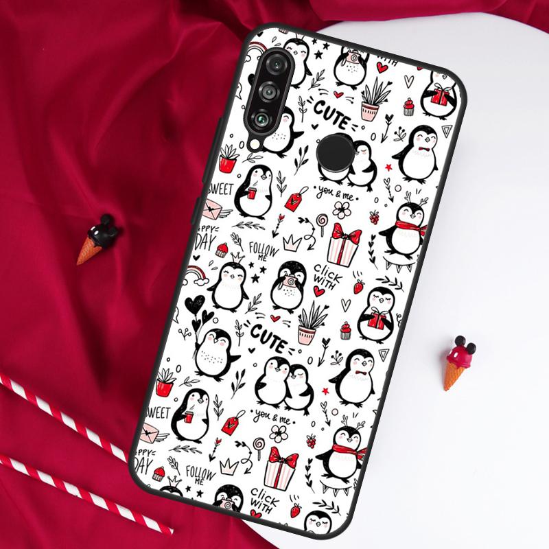 Мультяшный пингвин для Huawei Nova 11 Pro 9 10 SE Y60 Y70 Y90 Y61 Y91 Y73 Y72 12i 11i 8i P20 P30 P40 Lite Чехол