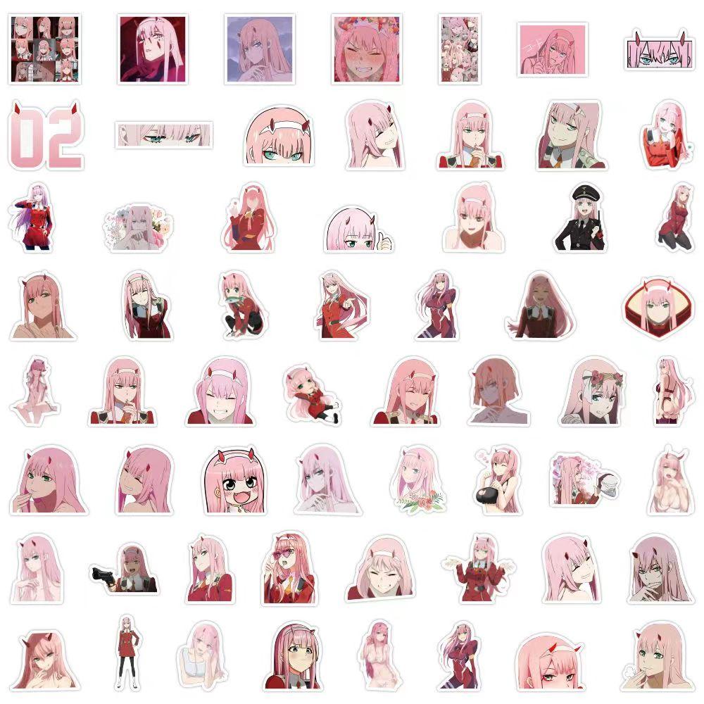 Яркие наклейки DARLING in the FRANXX, 60 шт. (не повторяется), водостойкий и солнцезащитный крем.