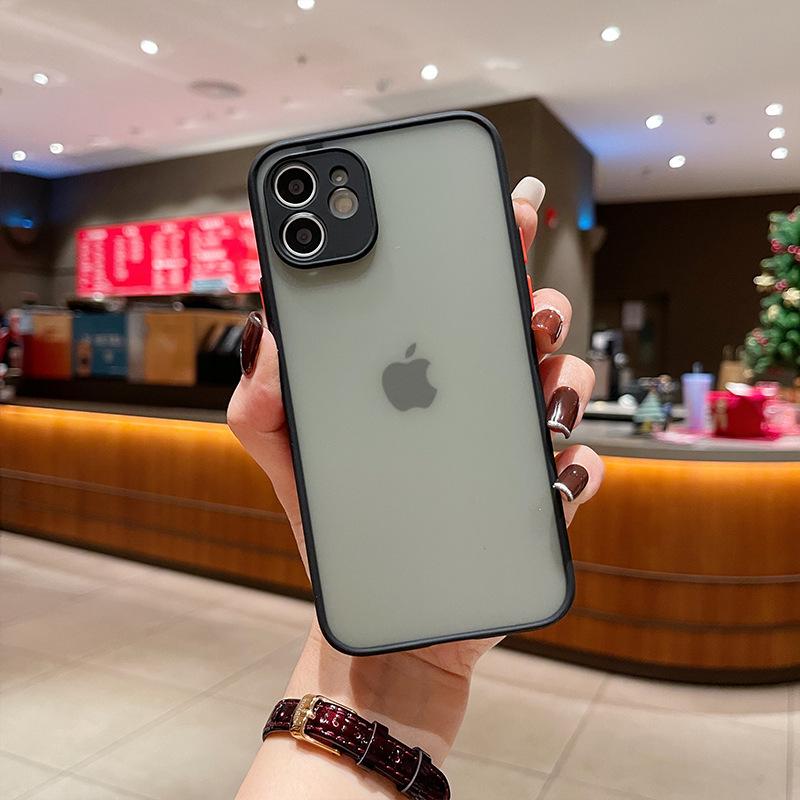 Подходит для чехла для мобильного телефона Apple 15 Чехол для мобильного телефона IPhone 13 с контрастным цветом Apple 11 Матовый 14Pro Индивидуальный чехол с ощущением кожи