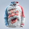 Christmas Men's Santa Claus 3D Hoodie Sweatshirt Fashion Daily Crew Neck Home Party Gift White 1 White Drawstring Fall Winter Designer