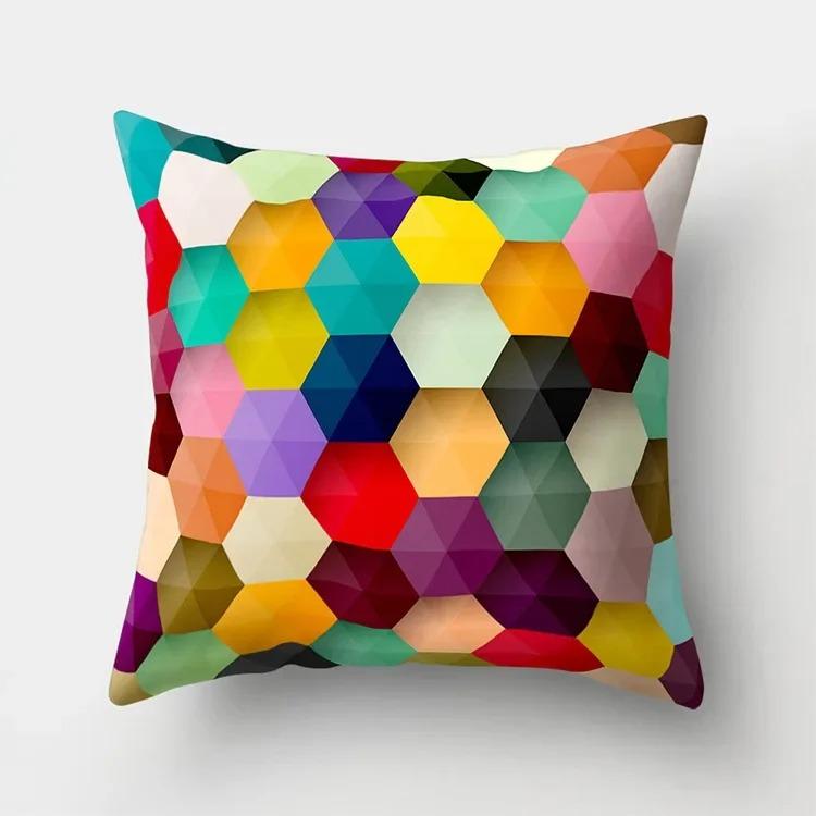 Красочная Эстетичная Радужная Декоративная Наволочка для Диванной Подушки Домашняя Подушка