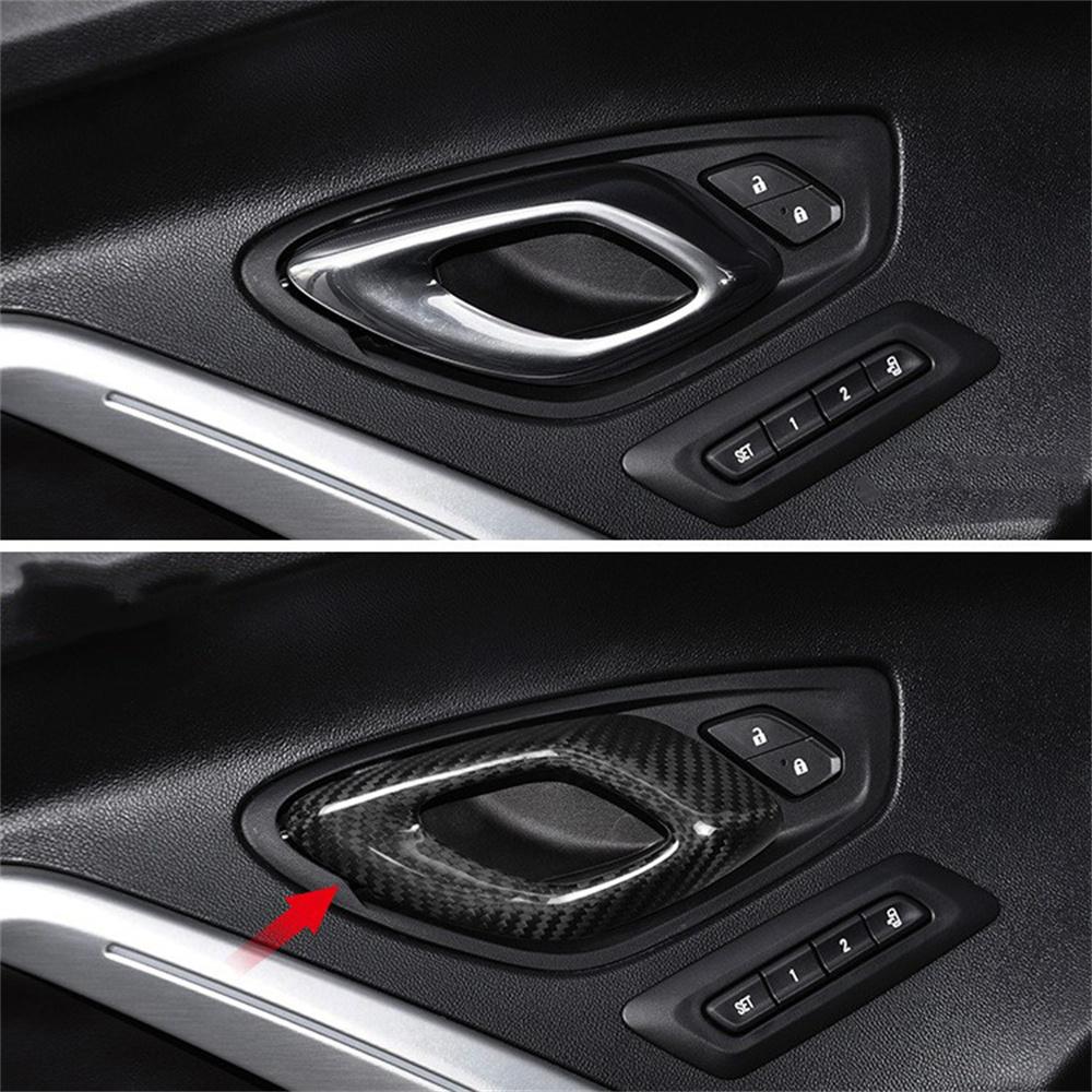 НАСТОЯЩИЙ ЖЕСТКИЙ Карбоновый Чехол-Накладка на Панель Дверной Ручки Черный Для Chevrolet Camaro 16-23