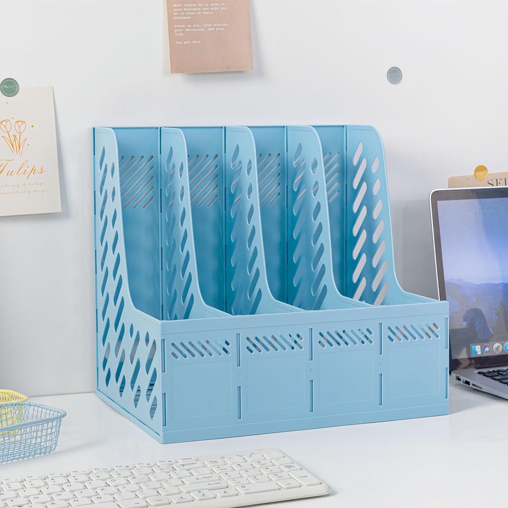 Утолщенная рамка для файлов с подставкой для ручек, настольный органайзер для файлов для офиса, полки, четыре колонки, направляющая для файлов