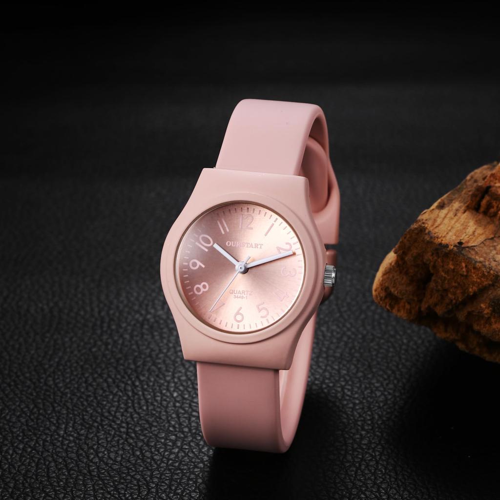 Waterproof Watch for Girls with Silicone Analog Simple Quartz Perfect for and Christmas Gifts Cute, Strap Display, Movement, School, Graduation,