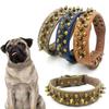 Spiked Studded Dog Collar Protect The Dog's Neck from Bites Fit Small Medium & Large Dogs Old Style PU Leather Puppy Pet Collar