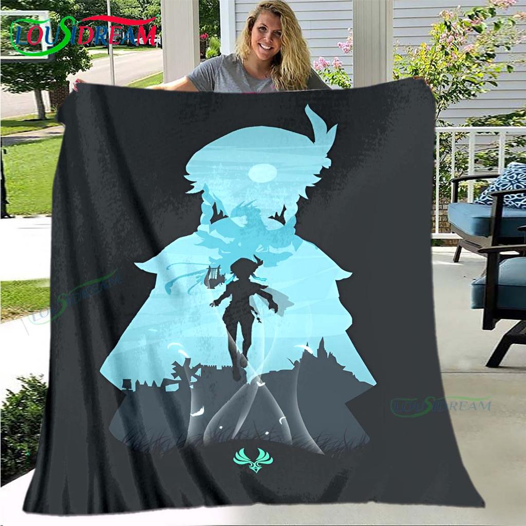 Горячий плед с узором рун Genshin Impact, тонкий фланелевый плед, портативный плед для дома, путешествий, офиса, на обеденный перерыв, подарок на день рождения